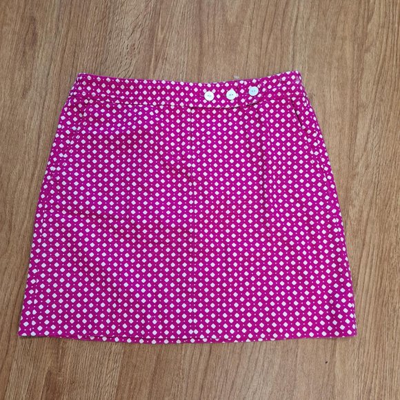 J. Crew Skirts J Crew Pink And White Geometric Pattern Aline Mini